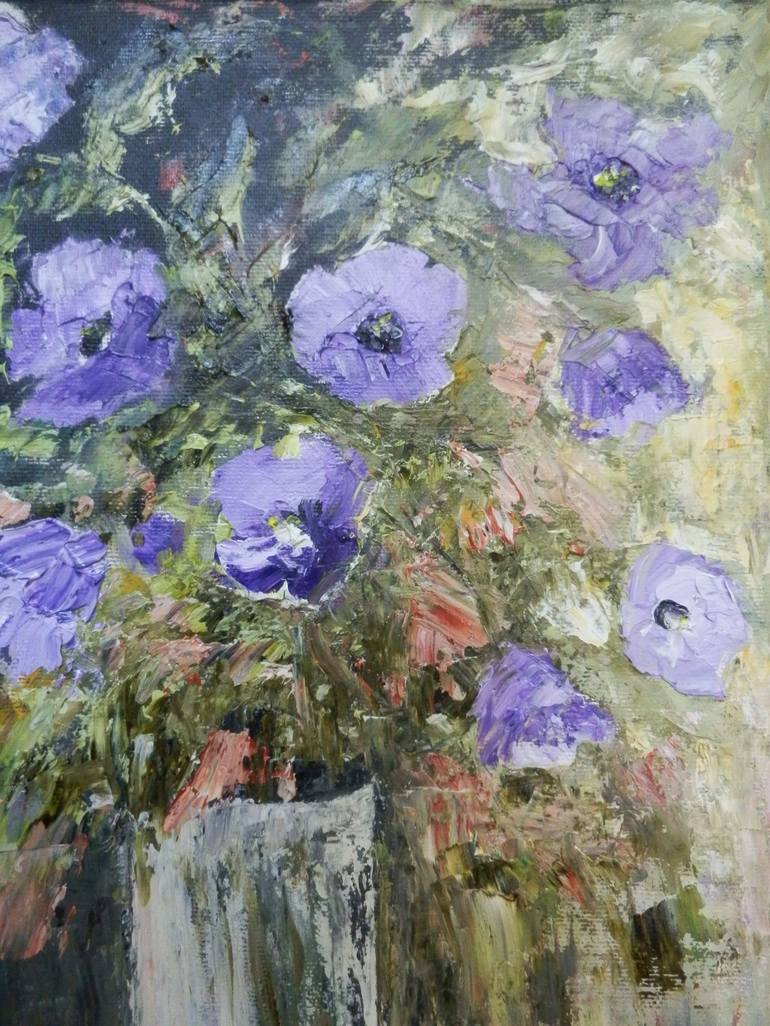 Original Floral Painting by Maria Karalyos