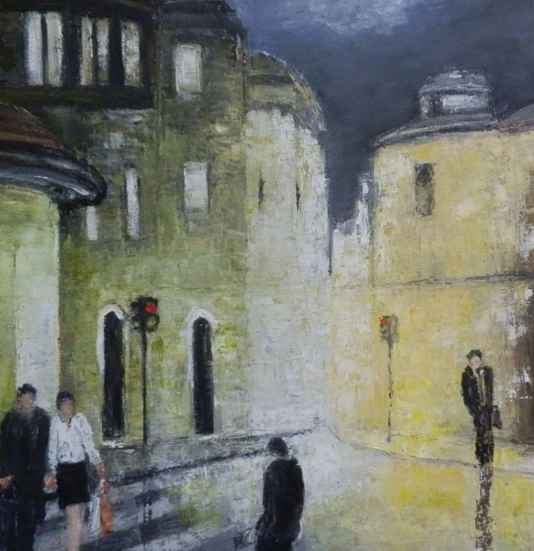 Original Figurative Cities Painting by Maria Karalyos