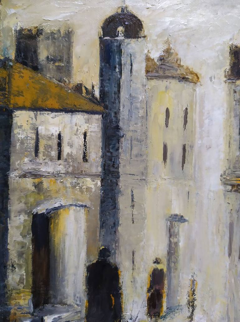 Original Abstract Cities Painting by Maria Karalyos