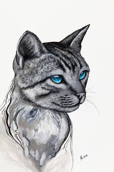 Original Cats Paintings by NIKA Art