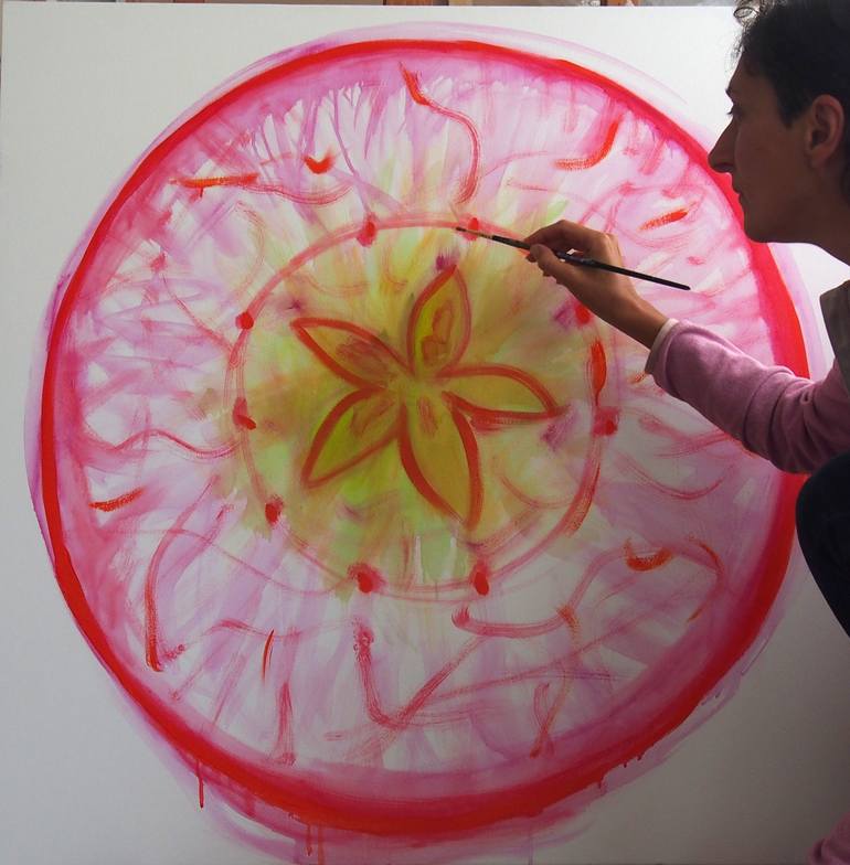 Original Conceptual Geometric Painting by Kamille Saabre