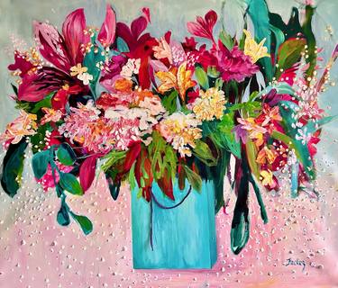 Original Expressionism Floral Paintings by Julia Hacker