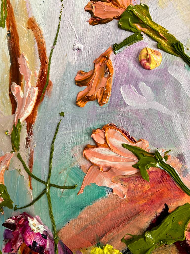 Original Abstract Expressionism Garden Painting by Julia Hacker
