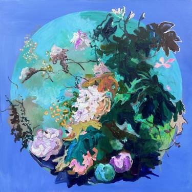 Original Abstract Expressionism Floral Paintings by Julia Hacker