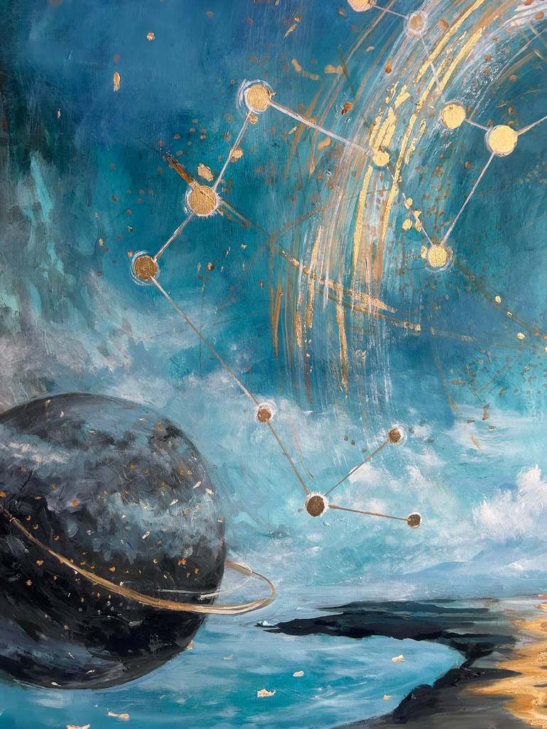 Original Conceptual Outer Space Painting by Julia Hacker