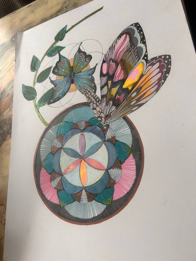 Original Geometric Nature Drawing by Julia Hacker