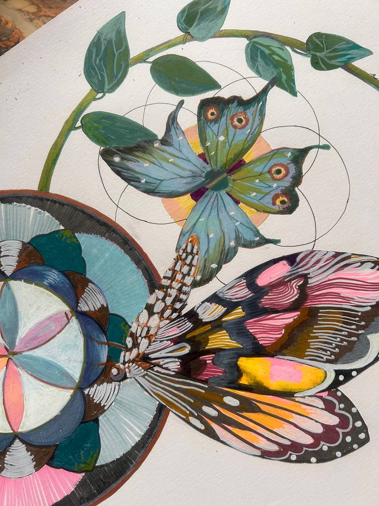 Original Geometric Nature Drawing by Julia Hacker