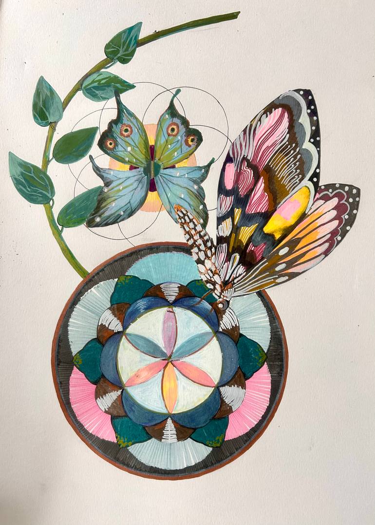 Original Geometric Nature Drawing by Julia Hacker