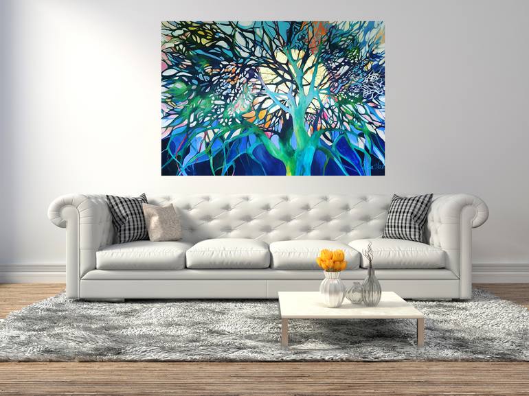 Original Abstract Expressionism Tree Painting by Julia Hacker