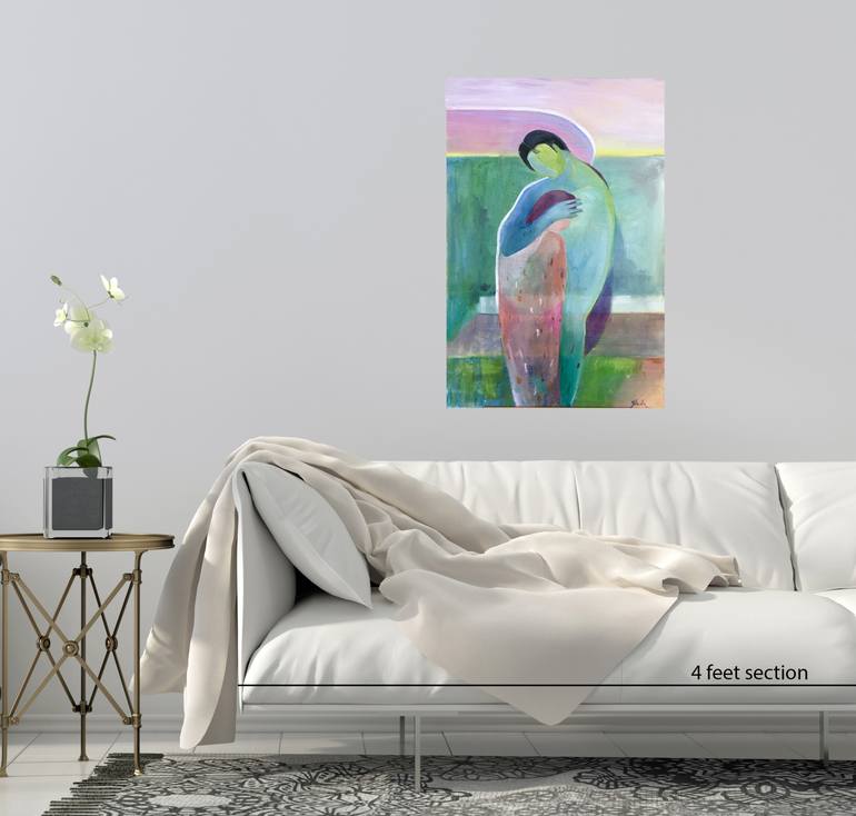 Original Abstract Expressionism Love Painting by Julia Hacker