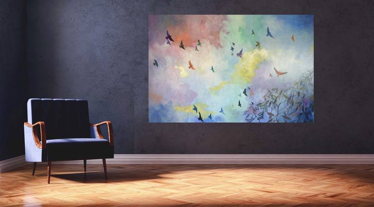 Original Fine Art Aerial Painting by Julia Hacker