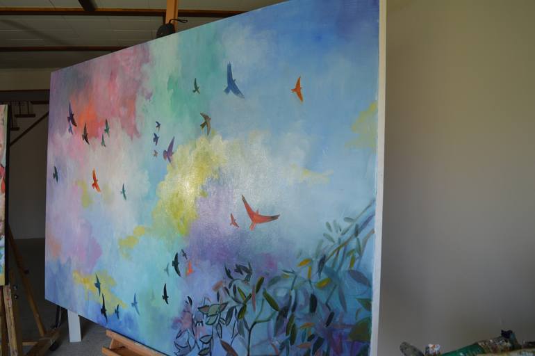 Original Fine Art Aerial Painting by Julia Hacker