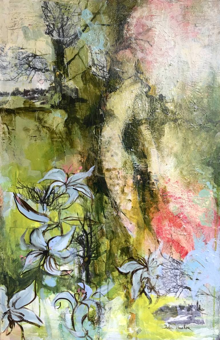 Original Expressionism Nature Painting by Julia Hacker