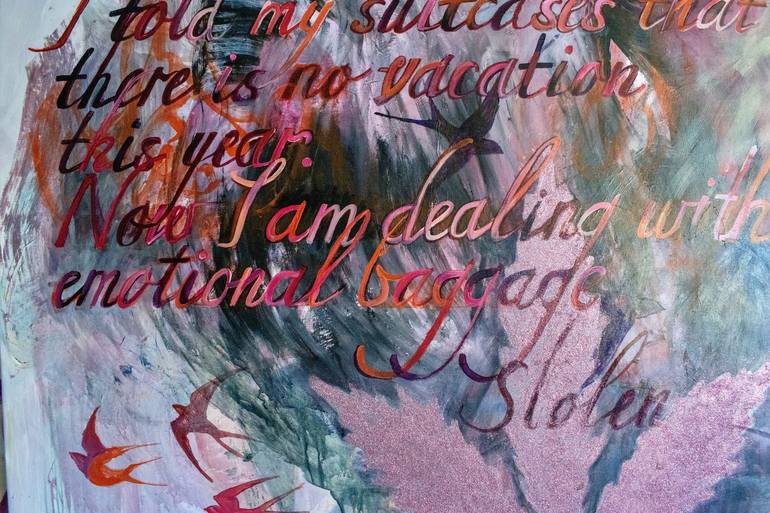 Original Abstract Calligraphy Painting by Julia Hacker