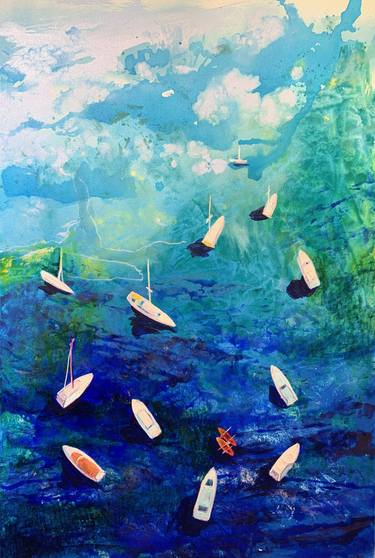 Original Fine Art Boat Paintings by Julia Hacker
