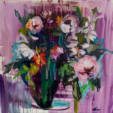 Original Abstract Expressionism Still Life Paintings by Julia Hacker