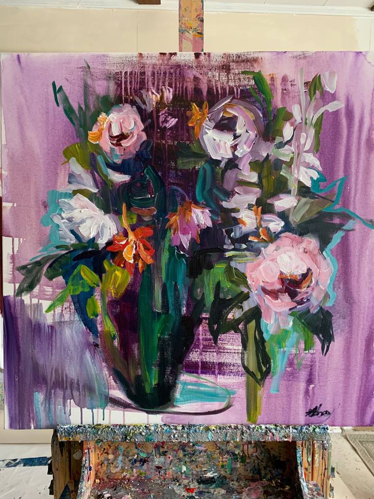 Original Abstract Expressionism Still Life Painting by Julia Hacker