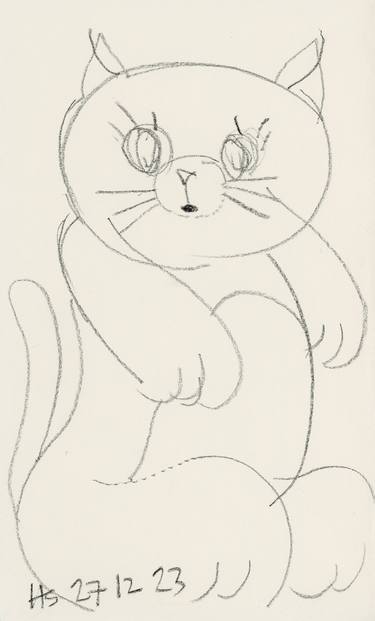 Print of Expressionism Cats Drawings by Helen Sykes