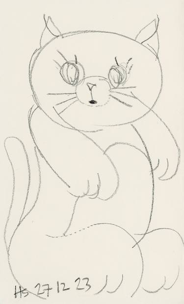 Print of Contemporary Cats Drawings by Helen Sykes