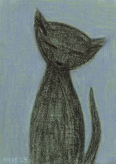 Original Surrealism Cats Drawings by Helen Sykes
