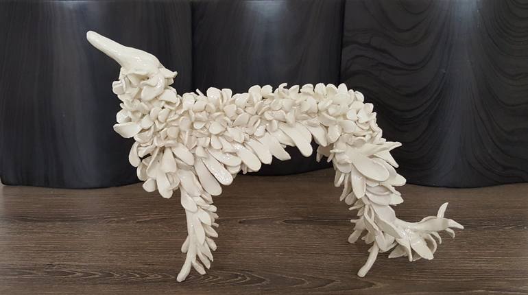 Original Abstract Dogs Sculpture by Rain Jordan