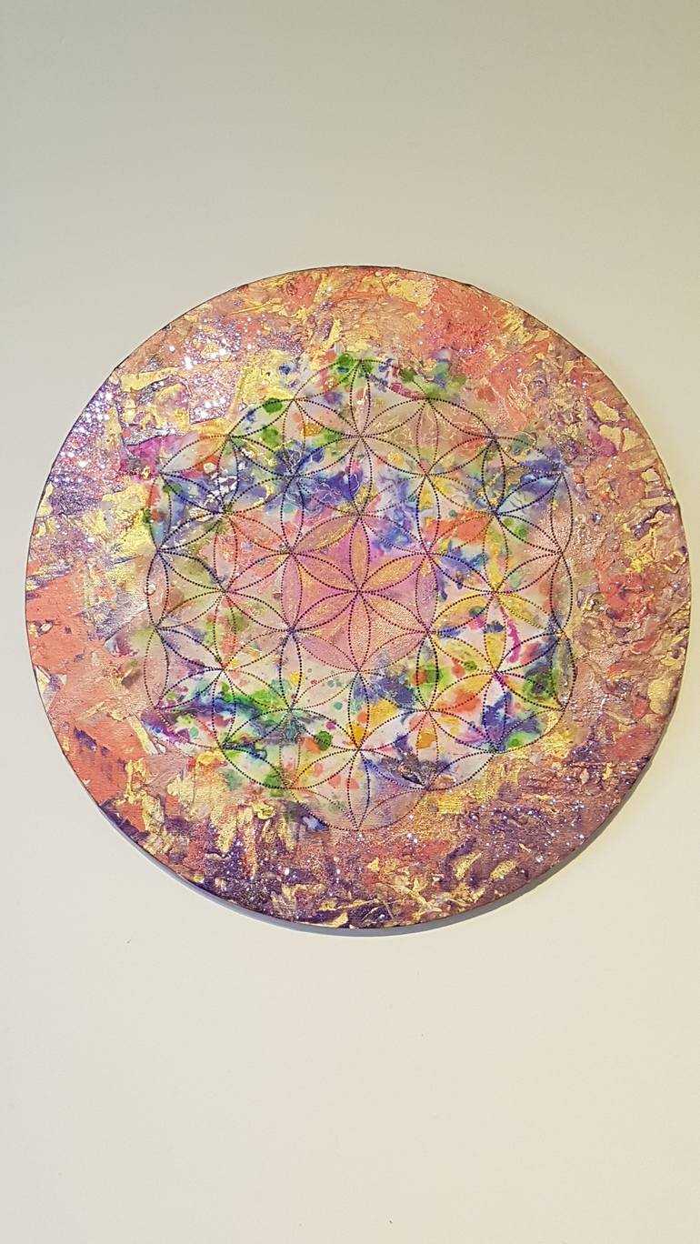 Flower of life Painting by Polina Davi | Saatchi Art