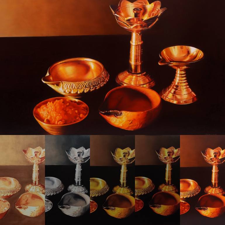 Original Flemishstyle Still Life Painting by Sripriya Mozumdar