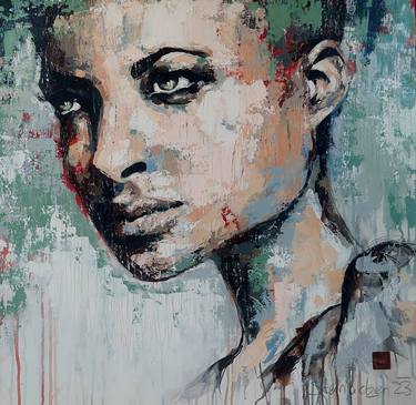 Original Abstract Expressionism People Painting by Michaela Steinacher