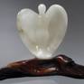 Angelic Heart, Translucent Italian Alabaster &amp; Hawaiian Milo Wood