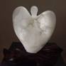 Angelic Heart, Translucent Italian Alabaster &amp; Hawaiian Milo Wood