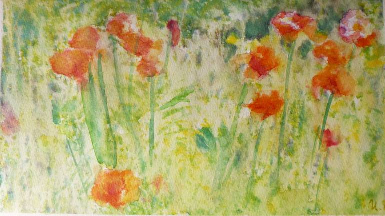 Original Expressionism Floral Painting by Ivana Vidić