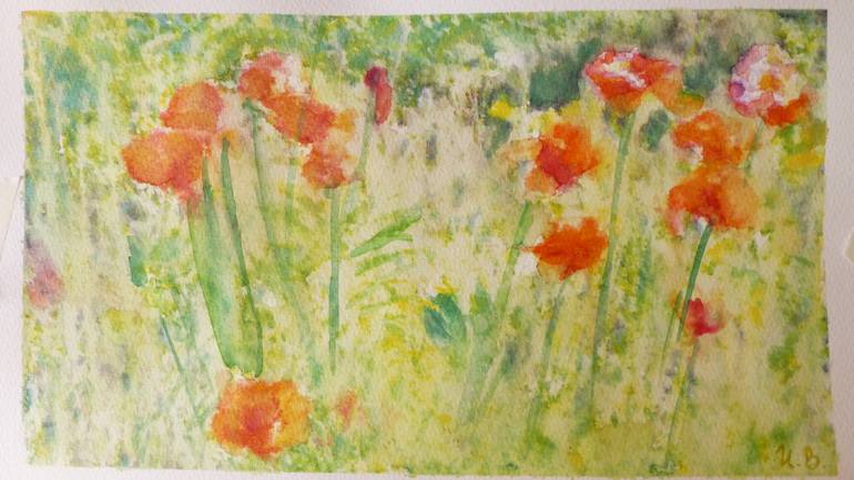 Original Expressionism Floral Painting by Ivana Vidić