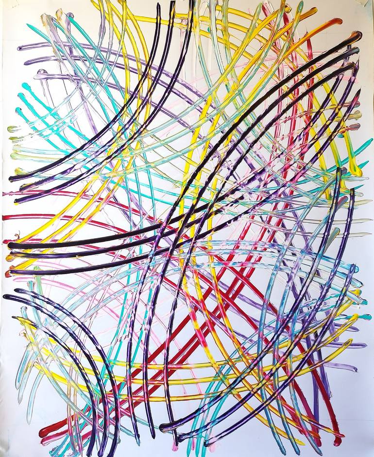 Original Abstract Geometric Paintings by Para Skevi