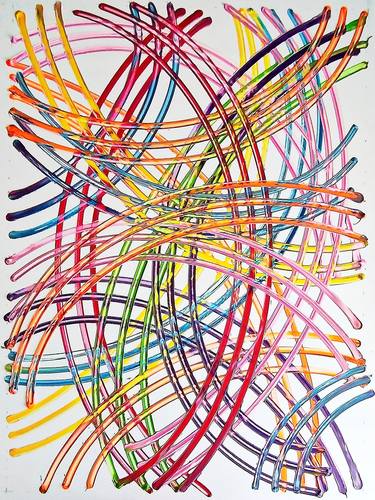 Original Abstract Geometric Painting by Para Skevi