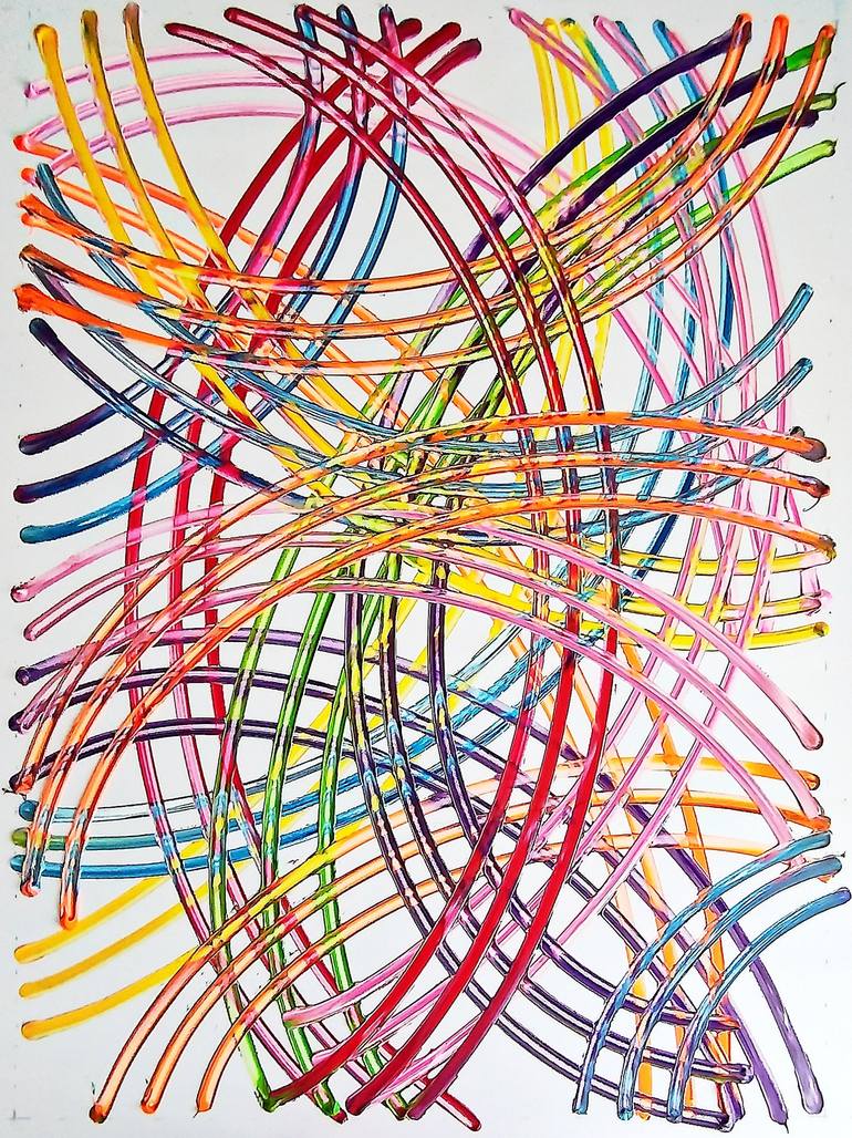 Original Abstract Geometric Paintings by Para Skevi