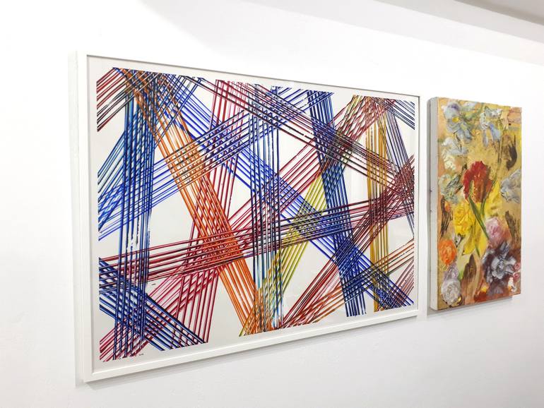 Original Abstract Geometric Painting by Para Skevi