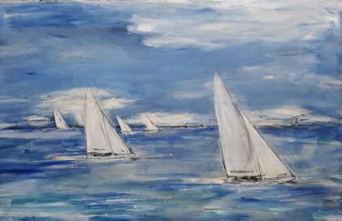 Print of Modern Sailboat Paintings by Marcus Penido