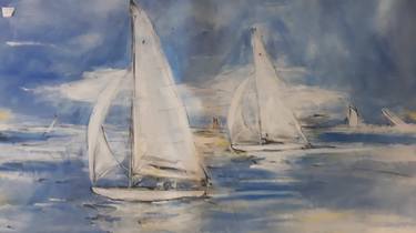 Original Impressionism Sailboat Paintings by Marcus Penido