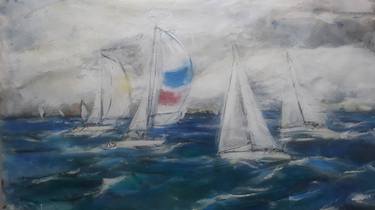 Original Abstract Expressionism Sailboat Paintings by Marcus Penido