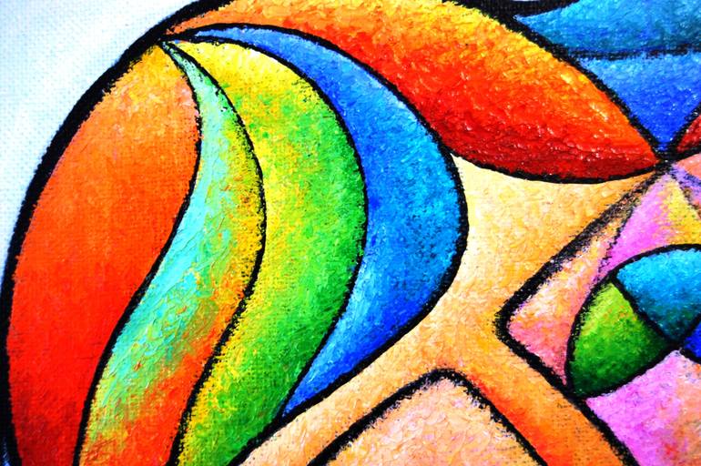 Original Art Deco People Painting by Aleksandr Breskin