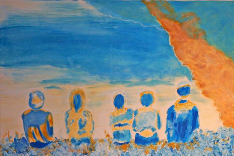 Original People Painting by Sy Angelice | Contemporary Art on Canvas | should we return to the earth or should we stay?