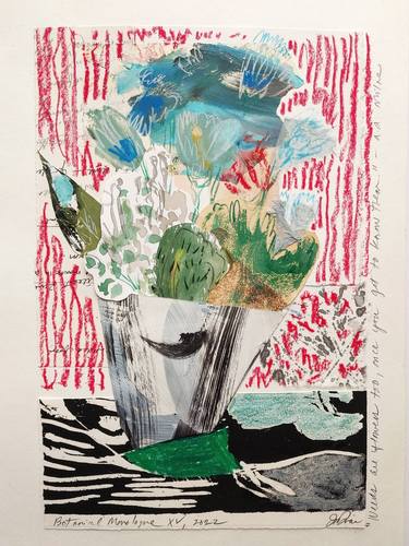 Original Abstract Expressionism Floral Mixed Media by Jill Price