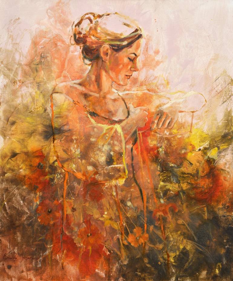 Original Portraiture Women Painting by Emelie Jegerings