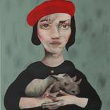 Portrait with Black Rhino by Sabina Sinko