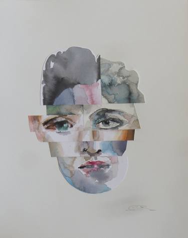 Original Surrealism Portrait Collage by Sabina Sinko