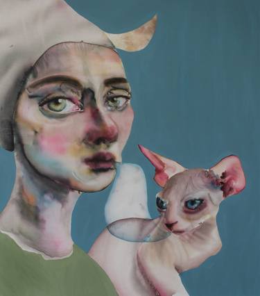Original Expressionism Cats Paintings by Sabina Sinko