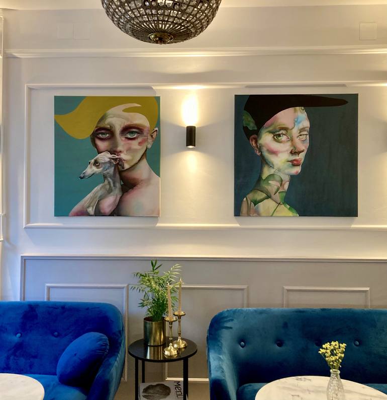 Original Expressionism People Painting by Sabina Sinko