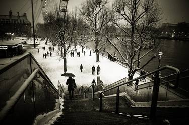 Snow on the South Bank London thumb
