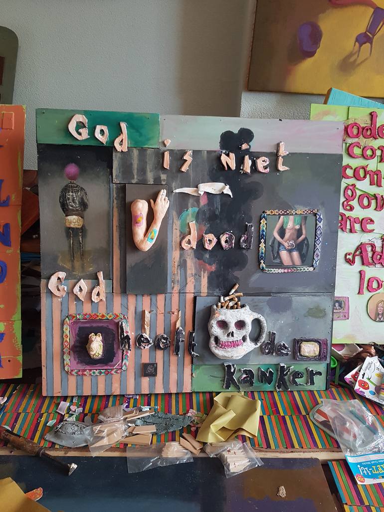 Original Abstract Expressionism Religion Painting by Taco Eisma