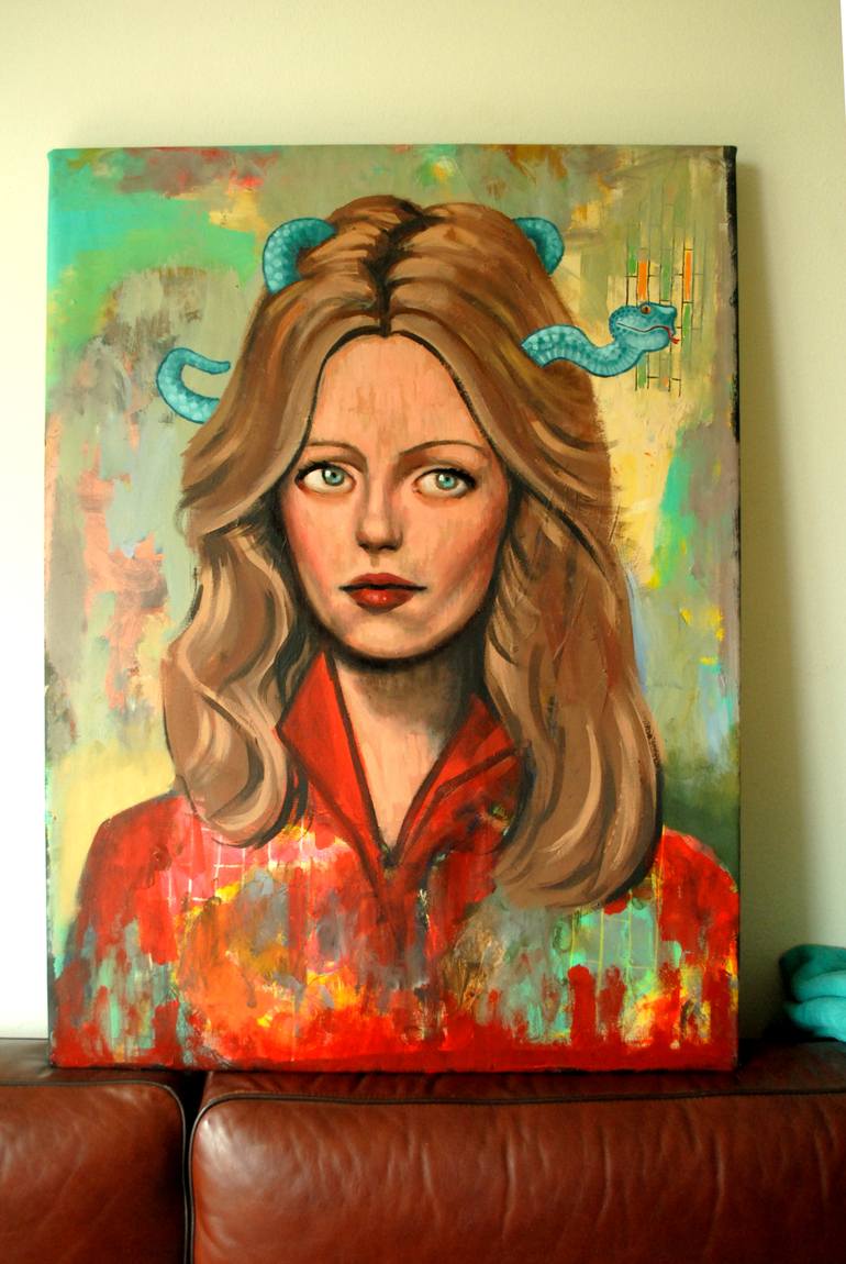 Original Abstract Expressionism Women Painting by Taco Eisma